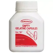 Surgipack Empty Gelatine Capsules Size '00' 100 pack