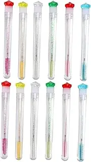Ipetboom 12pcs Mascara Brush Tubes with Eyebrow Brush Eyelash Applicator Pp Material Portable Easy to Use Random Color