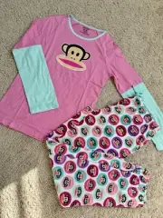 Vintage Paul Frank Pajama Set Women’s Sz S Julius Print Cotton Blend/Fleece Y2K