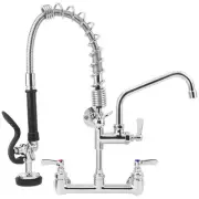 21" Height Commercial Faucet with Sprayer, 8" Adjustable Center & 8" Add-on S...