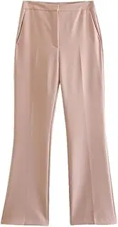 [Generic] Women's Bright Color Office Commuting Two-Piece Lapel Long Sleeved Suit Jacket+High Waist Concealed Zipper Long Pants Set