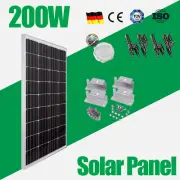 200W Mono Solar Panel 12V 200 Watt Caravan Camping Home Battery Charging Power