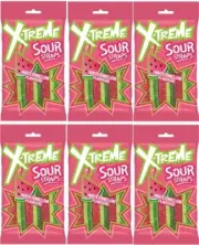918465 6 X 160G PACKET X-TREME SOUR WATEREMELON FLAVOURED STRAPS SUPER SOUR