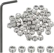 uxcell #10-32x1/8 Internal Hex Socket Set Grub Screws, 50 Pcs 304 Stainless Steel Cup Point Set Screw with Hex Key Wrench for Door Handles Bathroom Fixtures