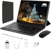 Tablet 10 Inch Android 11, 4GB RAM 64GB ROM 1920x1200 IPS w Keyboard/Mouse