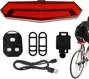 Cycling Tail Light with Remote | Remote Control Smart Waterproof Taillight for Bicycles | Night Riding Safety Warning Turn Lamp with 5 Modes for Commuting