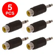 5 PCS 3.5mm Mono Male Plug to RCA Female Jack Adapter Audio Connector Converter