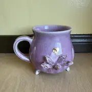 Ceramic Mug Heart Design Signed Cauldron Looking Pretty In Pink-purplre