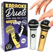 Lucky Egg - Karaoke Duos - Unleash your inner diva with our party games for adults, fun music activity for adults and kids, singing game with 2 microphones,