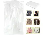 Pack of 50 Garment Bag Transparent Clothing Dust Cover Dustproof Hanging Clothes for Dry Cleaner, Home Storage,Travel, Clothes Storage Closet
