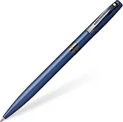 Sheaffer Reminder Matte Blue lacquer Ballpoint Pen with Polished Black PVD trim in premium gift box packaging