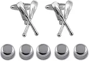 [Select Gifts] Sterling Silver Boat Oar Cufflinks Shirt Dress Studs Gift Set