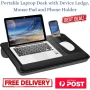 Portable Laptop Desk with Device Ledge, Mouse Pad and Phone Holder for Home Offi