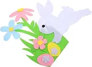 ERINGOGO Easter Egg Rabbit Door Sticker Nonwovens Applique Favor Spring Decorative Home Decoration Eater Window Bunny Ornament Party Craft Supply Sign Decal Non-Woven Fabric Pink