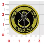 NAVY HSC-21 BLACKJACKS MH-60S HOOK & LOOP EMBROIDERED PATCH