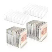 4 Pcs Clear Acrylic CD Holder with Tackable CD DVD Display Rack CD Storage Rack