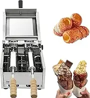 Electric Cake Pop Roller Machine,Chimney Bread Roll Grill Maker,with 2 stainless steel rods,0~300℃ temperature,Suitable for Restaurant Home Kitchen Snack Bar