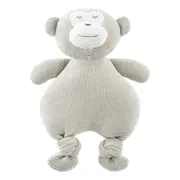 The Peanutshell Knitted Monkey Plush Cotton Soft Animal Baby Toy 30cm Grey 0+