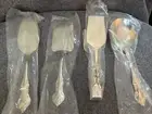 RSVP RXV2 Gold Electroplate Flatware Lot Meat Tongs Pie Dish Server Salad Spoon