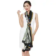 ANYYOU 100% Mulberry Silk Ebony Black Long Scarf Luxury Brand Women Beach Shawl Wear Swimwear Pashimina Face Shield Foulard
