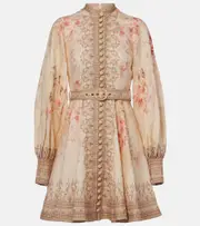 [Zimmermann] Zimmermann Illuminate floral linen minidress AU 6 multicoloured