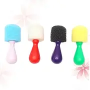 BATHVEVE 4pcs Mini Sponge Seals Painting Brushes DIY Doodle Tools for Creative Art Safe for Preschool Kindergarten and Young Beginners Random Color Random Color