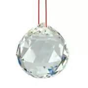 FENG SHUI HANGING CRYSTAL BALL Clear Faceted Sphere Sun Catcher Rainbow Prism
