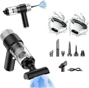 Ancaedhl The Newest 4 in 1 Mini Portable Powerful Car Vacuum Cleaner, Upgraded 8500PA and HEPA Filter, USB Rechargeable Cordless Desk Vacuum Cleaner for Pet, Car, Computer and Keyboard-Black Color