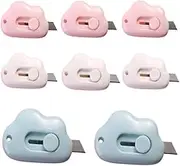 8 pcs cloud-shaped mini pocket box knives retractable. Cutter Retractable Blade Utility Knife Letter Opener Box Cutter Carton Opener for Keychain Decoration Gift Kids 3pcs pink 2pcs blue 3pcs white
