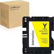 AYMSous New SG500 SG1000 Latest Upgraded Chip Sublimation Ink Cartridge Compatible for Sawgrass Virtuoso SG500 SG1000 Printer (1 Yellow 32ML)