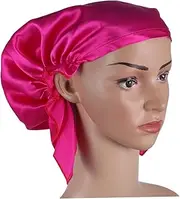 MERRYHAPY Ultra-lightweight Silk Hair Drying Cap Fast Dry Hat Perfect for Home Travel Beauty Routine (rosy)