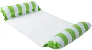 Swim Ring Floating Bed Water Hammock Recliner Foldable Inflatable Floating Swimming Mattress Sea Swimming Ring Pool Party Toy Lounge Bed for Swimming Inflatable (Color : Green) LWX