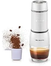 Living Today Classic Portable Espresso Maker,Compact Travel Coffee Maker Compatible with Capsules and Ground Coffee,Manual Espresso Machine,Handy Coffee Maker for Camping,Travel,Hiking,RV,Office,Home