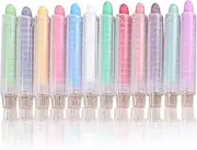 Wedhapy 12PCS Colored Chalk with Holder, Non-Toxic Twistable Chalkboard Chalk, Dust-Free, Ideal for Whiteboards, Blackboards, Kids