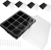 KITANDOVE 1 Set Plant Germination Starter Tray Planter Tray with Transparent Cells for Greenhouse Indoor Use for Vegetables Flowers Seedlings