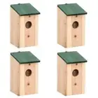4x Solid Pine Wood Bird Houses Bird Cage Nesting Box Supply Aviary vidaXL