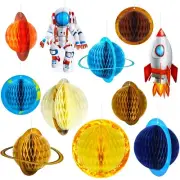 11 Pieces Outer Space Party Decorations Solar System Hanging Decorations Gala...
