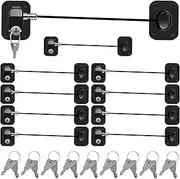 Abizarch 10/6Pcs Freezer Lock Child Proof Refrigerator Lock with Key Self Adhesive Fridge Lock Combo Child Safe Freezer Door Lock Refrigerator Lock for Cabinets Drawers Ovens Washing Machines ZHAZHAMO