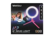 Vivitar 6" Ring Light W Table Top Tripod & Adjustable Ball Head w 3 Color Modes