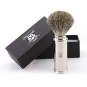 Elegant Wet Shaving Super Badger Hairs Travel Brush with Stainless Steel Handle