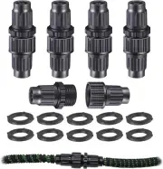 Expandable Garden Hose Plastic Flex Male and Female Hose End Repair Kit-5 Pcs