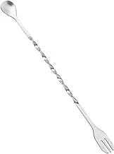 MOTHNUR 304 Stainless Steel Cocktail Bar Tool Set Spoon Mixing Fork Swizzle Stick 26cm Long Stirring Stick for Bartender Accessories