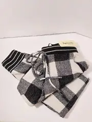 Impressions Snowy Saturday Buffalo Check Joggers in Black and White Size Small
