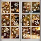 4 pieces Electrostatic Wall Sticker White Snowflake Window Decal Party Decor