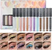 Liquid Eyeshadow Set in 12 Colours, Glitter Shimmer Metallic Smoke Eyeshadow Waterproof Durable Quick Dry Sparkling Eyeshadow Makeup Kits