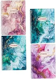 Ipetboom Marble Notepad Set 4pcs A5 Spiral Pocket Notebooks Lined Pages Portable Legal Pads for Women Teen Girls Teachers Planner