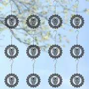 Owl Metal Wind Spinners, 6Pack Reflective Wind Spinner with Hook, Stainless Stee