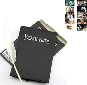 MANDU ANIME DEATH NOTE COSPLAY NOTEBOOK with FEATHER PEN and 10 card stickers