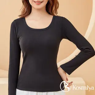 【Kosmiya】3件組 帶罩杯 華夫格Bra T長袖上衣/罩杯上衣/無鋼圈/T-shirt/女內衣(3色可選/XL-2XL)