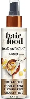 Hair Food Coconut & Argan Oil Heat Protectant Leave-In Spray for All Hair Types, 450°F Heat Protection, Sulfate-Free, Paraben-Free, Dye-Free, Alcohol-Free, Adds Shine, 6.4 Fl Oz